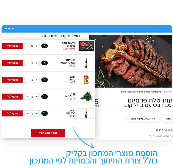 פיתוח אתר למכירת בשר - חברת איקומרס